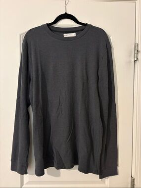 Hill City Men's Long-Sleeve Waffle Crew in Charcoal